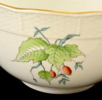 Herendi csipkebogyó mintás tál és tálkák (7 db), kézzel festett, jelzett, apró kopásnyomokkal, m:10 ...