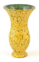 Iparművészeti Vállalatos Gorka mázas kerámia váza, matricával jelzett, alján lepattanással, m: 21 cm
