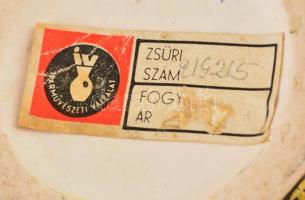 Iparművészeti Vállalatos Gorka mázas kerámia váza, matricával jelzett, alján lepattanással, m: 21 cm