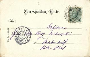 1900 Schafberg (Salzkammergut), mountain peak, chalet. C. Jurischek Kunstverlag No. 314. Art Nouveau...