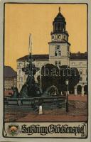 Salzburg, Glockenspiel, Deutscher Schulverein Karte Nr. 314. / carillon, bell tower, fountain