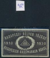 1930 Budapesti Bélyegtőzsde, fekete színű levélzáró R