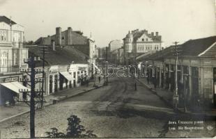 1935 Lom, Die Hauptstrasse / main street, shops. Gr. Paskoff photo