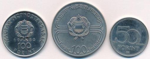 1980. 100Ft Ni "Szovjet-magyar közös űrrepülés" + 	
1982. 100Ft Cu-Ni "Labdarúgó vil...