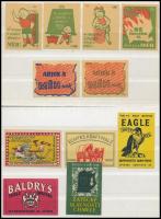 Vegyes gyufacímke tétel 4 db stecklapon