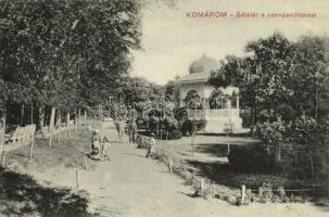 1912 Komárom, Komárnó; Sétatér és zenepavilon / promeande and music pavilion