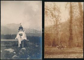 cca 1900 Női öltözetek, 7 db fotó, 18×12 cm