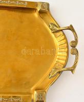 Argentor réz füles tálca, jelzett, 30×20 cm