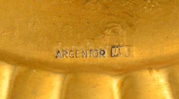 Argentor réz füles tálca, jelzett, 30×20 cm