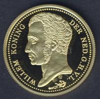 Hollandia 1828. 10G Au aranyozott Ag utánverete 10g T:PP