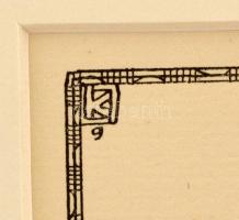 Kozma Lajos (1884-1948): Aktok. Cinkográfia, papír, jelzett a cinkográfián, paszpartuban, 19,5×16,5 ...