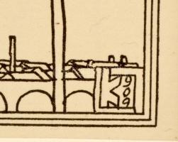 Kozma Lajos (1884-1948): Kísértés. Cinkográfia, papír, jelzett a cinkográfián, paszpartuban, 19,5×16...