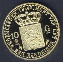 Hollandia 1842. 10G Au aranyozott Ag utánverete 10g T:PP