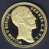 Hollandia 1842. 10G Au aranyozott Ag utánverete 10g T:PP