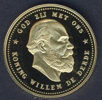 Hollandia 1879. 10G Au aranyozott Ag utánverete 10g T:PP