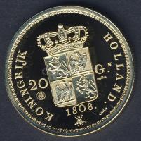 Hollandia 1808. 20G Au aranyozott Ag utánverete 10g T:PP