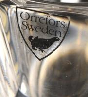 2 db ólomkrstály gyertyatartó, formába öntött, jelzés nélkül, hibátlan, m:8,5 cm (2×)