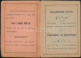1890 Általános Takarékpénztár zsebnaptár 36p. Litho címlappal 13 cm