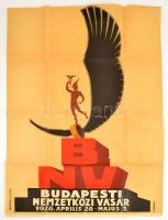 1928 BNV plakát. Terv: Horváth Endre. Brucksteiner nyomda. 60x95 cm, hajtva, jó állapotban