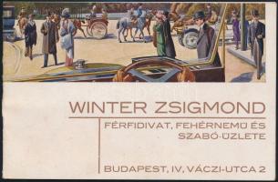 cca 1910 Winter Zsigmond férfiruha üzlet 2 db képes reklám nyomtatvány