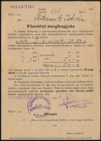 1942-1944 Kiskirályság, Sertésvágási engedély, sertéslap, fizetési meghagyás, stb., 8 db