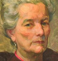 Gábor Móric (1889-1987): Idős hölgy portréja 1942. Olaj, vászon (festék lepattanásokkal), jelzett, 6...