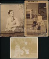 cca 1880-1900 18 db kabinet fotó, némelyik nevesítve 11x17 cm