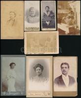 cca 1870-1900 15 db vizitkártya és kisebb méretű fotó