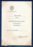 1980, 1983 Oktatásban nyújtott szolgálatért adományozott kitüntetések, 2 db oklevél