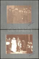 cca 1910 7 db magas státuszú családi esküvőt ábrázoló fotó kartonon 24x18 cm