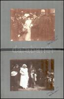 cca 1910 7 db magas státuszú családi esküvőt ábrázoló fotó kartonon 24x18 cm