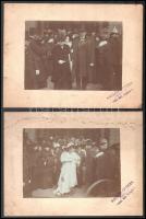 cca 1910 7 db magas státuszú családi esküvőt ábrázoló fotó kartonon 24x18 cm