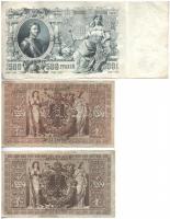 Vegyes: Német birodalom 1910. 1000M (2x) + Orosz Birodalom 1912-1917 (1912). 500R Szign.:Shipov  T:I...