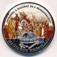 DN Magyarok Krónikája - Istennel a hazáért és a szabadságért ezüstözött, multicolor Cu emlékérem tanúsítvánnyal (42mm) T:PP