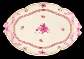 Herendi Apponyi mintás süteményes készlet, kézzel festett, jelzett, apró kopásnyomokkal, 4 db tányér...