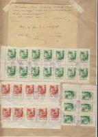 1945 Okirat 20 db 10 és 10 db 30 pengős illetékbélyeggel (bélyegérték 900 EUR)
