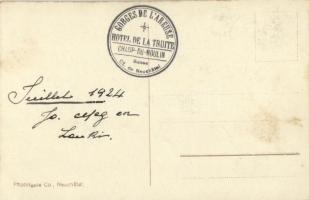 1924 Champ-du-Moulin, Les hotels + "Gorges de l'Areuse Hotel de la Truite Champ-du-Moulin&...