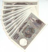 Jugoszlávia 1941. 100D (10x) közte sorszámkövető párok és hármasok T:I- 
Yugoslavia 1941. 100 Dinar...