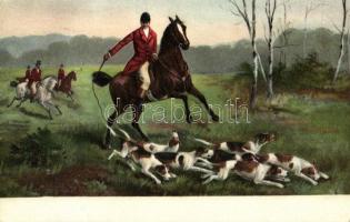1906 Hunters on horses with hunting dogs