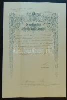 1910 Hadbíró-alezredes díszes kinevezési okmánya Hazai Samu hadügyminiszter saját kezű aláírásával