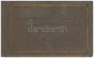 Budapest XIV. Erzsébet Nőiskola - 20 lapos képeslapfüzet az iskola életéből, belsők, sport, teniszez...