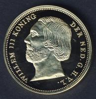 Hollandia 1850. 10G Au aranyozott Ag utánverete T:PP