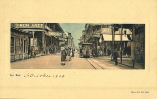 1909 Port Said, Bazaar Egypt, Simon Arzt, Au Printemps G. Macri Fils, tram