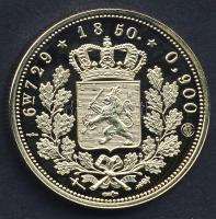 Hollandia 1850. 10G Au aranyozott Ag utánverete T:PP