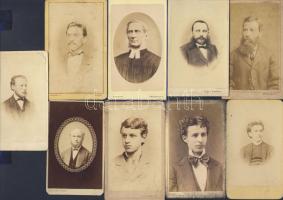 cca 1860-1890 9 db férfiakat ábrázoló keményhátú fotó