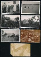 1911-1939 Nagytétényi tájak, életképek, 8 db feliratozott fotó, 6×9 cm