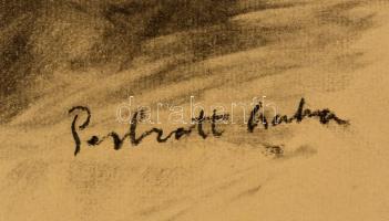 Perlrott jelzéssel: Koponya. Szén, papír, 59×43 cm