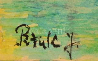 Pituk jelzéssel: Motorcsónakok. Akvarell, papír, foltos, 30×41 cm