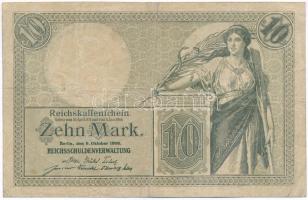 Német Birodalom 1906. 10M hét számjegyű sorszám T:III German Empire 1906. 10 Mark seven digit serial C:F