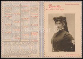 1916 Az Érdekes Újság kártyanaptára, címlapján Auguszta főhercegnő képével